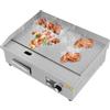 panfudongk Piastra elettrica per ristorante, 3000 W, con regolazione della temperatura 50-300 °C, 55 x 300 cm, piastra da 0,5 l, contenitore per olio per carne, verdure, pancake (B)