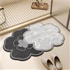 Odot Tappeto Bagno Antiscivolo Diatomite, Fiori Astratti Tappetino in Microfibra Lavabile Assorbente Asciugatura Rapida, Tappetino da Bagno per Doccia Ingresso Cucina (Nero,80x120cm)