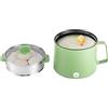 Gaabungky Pentola elettrica portatile antiaderente, 17 x 17 x 25 cm, 1,7 l, con coperchio in vetro, doppia potenza, per farina d'avena, pasta (verde)