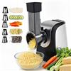 COOCHEER Grattugia Elettrica 5 in 1 150W, Tagliaverdure con 5 Lame in Acciaio Inox per Formaggio, Frutta e Verdura, Tritatutto Senza BPA e Lavabile in Lavastoviglie,Grigio argento