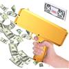 HUAJUN Sparatutto a pistola per denaro, giocattolo per banconote finte in dollaro | Pistola dorata, adatta per feste, matrimoni, giochi di festa
