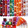 DERAYEE 48 Pezzi Braccialetti Slap Halloween,Bracciali a Scatto per Bambini