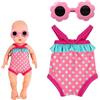EnixwH 2 Pezzi Nuoto Vestiti Bambole Accessori Bambole Vestiti Bambola Costume con Costumi da Bagno, Occhiali da Sole, per 35-45 CM Nuove Regalo Reborn Born Baby Doll per Bambine