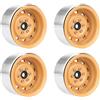 KINGCOO 4PCS Beadlock - 4 ruote da 1,9, offset da 8,9 mm, mozzo in metallo Deep Dish per auto 1/10 RC Rock Crawler per TRX4 Axial SCX10 90046 TRX6 TRX4 TF2 D90 GEN8 UTB18, pneumatici da 1,9 pollici