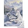 QHVMXCZB Lupi Bianchi Artici Puzzle 1000 Pezzi Puzzle per Adulti Carta Paesaggio Invernale Montano Relax Decorazione Regalo Casa 38x26cm/1000pcs