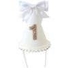 Fahoujs Bellissimo cappello in tessuto per compleanni del bambino con fiocco dettaglio per feste, giochi di ruolo, cappello di compleanno