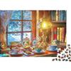 BWLPRNDZJGLQ Finestra Invernale Libreria Puzzle 1000 Pezzi Carta Puzzle per Adulti Tè del Pomeriggio Relax Famiglia Decorazione Regalo 52x38cm/1000pcs