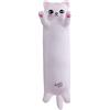 SNOWOLF Gatto Morbido Cuscino Peluche Lungo Tiro per Dormire Cotone Gattino Ripiene Carino Peluche Bambola Giocattolo Regalo per Bambini Fidanzata (White, 70cm)
