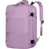 Treer Zaino per Ryanair 40x30x20cm Borse da Cabina Zaino da Viaggio Aereo 24L Bagaglio a Mano Donna Uomo Idrorepellente Casual Zaini con Foro di Ricarica USB e Tasca Antifurto (Viola)