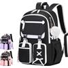 Generic B-Nero: Set di 3 zaini impermeabili e leggeri per ragazze, con borsa per il pranzo e astuccio, zaino di grande capacità per scuola e viaggi