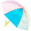 ThreeH Ombrello arcobaleno per bambini infrangibile a 8 nervature in fibra con manico curvo Cupola trasparente per regalo di compleanno,Giallo
