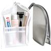 VFFNFF Confezione da 2 borse da toilette impermeabili, porta spazzolino da denti da viaggio, portatile, per bagno, vacanze, campeggio, escursionismo, borsa per il lavaggio verticale per articoli da toeletta