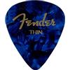 Fender 351 Plettri Thin Celluloide Blue Moto 12x | 12 plettri sottili celluloide, ideali per principianti, chitarra acustica ed elettrica, flessibili, leggeri, formato 351
