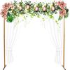 aefxNika Supporto ad arco per cancello regolabile in altezza, giallo, quadrato in ferro con base a T, superficie senza sbavature, portata fino a 5 kg, per interni ed esterni, matrimoni, feste, baby shower