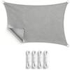 Trongle Vela d'Ombra Rettangolare 2x3m, HDPE Impermeabile e Antivento, Protezione UV, Antistrappo, Traspirante, Per Balcone, Giardino e Terrazza, Grigia