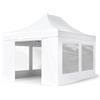 TOOLPORT 3x4,5m Gazebo Pieghevole PES 800 con Laterali (finestre panoramiche), Professional 40mm Alluminio, Bianco