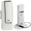 TFA Dostmann WEATHERHUB Observer - Sistema di monitoraggio Web con trasmettitore termoigrometro e sonda, Temperatura Professionale, Colore: Bianco