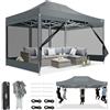 COBIZI Gazebo pieghevole 3x4,5 m con zanzariere, impermeabile e stabile