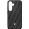 Spigen Cover Enzo Aramid Cover in Fibra aramidica con resistenza di grado militare per Samsung Galaxy S25, compatibile con tecnologia Magnetic Power Profile, Black Silver