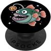 Retro Disco Animals Discoteca Rana Pescatrice Con Mirrorball PopSockets PopGrip Adesivo