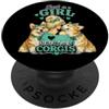 Corgi Mom Messy Bun tee ragazza che ama i corgi PopSockets PopGrip Adesivo