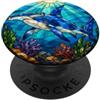 Shark Lover Gifts Squalo martello in finto vetro colorato PopSockets PopGrip Adesivo