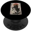 Japanese Ninja Warrior Fighter Training Giapponese Ninja Cat Equitazione Shark Cat Warrior Ninja Amante PopSockets PopGrip Adesivo