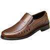 Generico Mocassini Uomo Scivolare su in Pelle PU Traforata, Punta Tonda, Traspiranti E Comodi, Scarpe Estive Casual E Business,Marrone,40 EU
