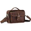I0I&I0I Borsa a tracolla da uomo Crazy Horse in pelle Retro Tote Borsa da uomo Borsa a tracolla da uomo Borsa da uomo in pelle, Marrone, Size: 8.9(L) x 3.3(W) x 6.3(h)/22.5 x 8.5 x 16 cm