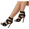 EXECAB Tacchi Alti scavati da Donna, Sandali con Tacco a Punta Aperta, Scarpe con Cerniera a Bocca di Pesce (Taglia 38)