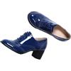 Generisch Scarpe stringate da donna Oktoberfest, casual, vintage, da lavoro, scarpe da lavoro, scarpe basse con lacci, scarpe basse Derby Chunky Heel, classiche Oxfords in morbida pelle, 88 Blu, 36 EU