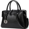 DORRISO Borse a Mano Donna Borsa a Tracolla Elegante Signore Tote Borse Leggero Pratiche con Ornamento Lavoro Viaggio Ufficio Festa Shopping Impermeabile PU Pelle Nero