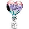 LaMenars 2022 Nuovo Cartone Animato Oceano Vetro di Murano Punto Charm per Le Donne Ciondolo in Argento Sterling 925 con Cubic Zirconia Fit Europe Regali per Le Donne Bracciale e Collana