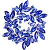 Clearine Spilla Natale Marquise Cristalli austriaci Strass Elegante Fiore Corona per Donne Royal Blu Argento-Fondo