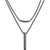PROSTEEL Barretta Collana Uomo Donna, Taglia S/M/L, Argento Oro Nero, in Acciaio Inox Impermeabile e Antiallergico, Design Minimal, Catena a Serpente 41-61CM