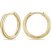 Bestyle Orecchini Cerchio Argento Sterling 925 Donna Oro Anallergici