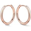 Bestyle Orecchini Cerchio Argento 925 Donna Oro Rosa Anallergici Leggeri