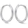 Bestyle Orecchini Cerchio Argento 925 Donna Oro/Argento Anallergici Leggeri | Piccoli Orecchini Cerchio Oro Placcato 14K alla Moda, Larghezza 8/10/12/14/16/18/20 mm, Regalo per Ragazze Donne Mamma