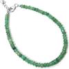 Generic Braccialetto con smeraldo naturale da 4 mm con catena regolabile, perline rotonde sfaccettate, regalo per uomini e donne con pietra preziosa verde smeraldo
