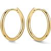 Bestyle Orecchini Cerchio Argento 925 Donna Oro/Argento Anallergici Leggeri | Piccoli Orecchini Cerchio Oro Placcato 14K alla Moda, Larghezza 8/10/12/14/16/18/20 mm, Regalo per Ragazze Donne Mamma