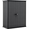 Dmora Armadio da Esterno Fuscaldo 73.6x140x170.4h cm Grigio Scuro 2 Ripiani 2 Ante, Mobile da Giardino Portattrezzi Impermeabile