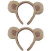 XNIVUIS 2 Pezzi Fascia per Capelli con Orecchie da Orso, Orsi Graziose Fasce Per Orecchie Da Orso, Cartone Animato Peluche Decorativo Antipolvere Orecchie da Orso, Per Adulti E Bambini (Marrone)