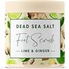 CalmGenix Scrub per piede al lime e zenzero con sali del Mar Morto per spa, esfoliante per pelle dura, tallone screpolato, idratante naturale, pedicure, vasca esfoliante