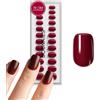 DOONAILS® Soft Gel Press On Nails, set da 30, Love Paris - Short Square, rosso scuro - Unghie da incollare, Full Cover Fake Nails, 15 misure 7-14 mm, lunghezza 16 mm