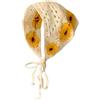 Wambere 1 bandana all'uncinetto, fascia per capelli, vintage, motivo floreale, stile rurale, sciarpa per capelli triangolare, per donne e ragazze, colore giallo kaki