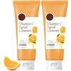 MeiPlumLai Detergente viso idratante anti invecchiamento con vitamina C, esfoliante per la pulizia dei punti neri e dei lavaggi luminosi, linee sottili, macchie dell'età e texture irregolare, 100 g (2 pezzi)