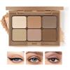 Boobeen 6 Colori Palette Ombretto Nudo, Palette Trucco Ombretto Opaco Luccicante per Trucco Occhi Neutro Smokey Bronzo