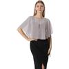 Hotshawl Mantella in chiffon, mantelle morbide, scialli e stole per abito da sera, mantella da sposa, accessori scialle anni '20 per donna, Grigio, taglia unica