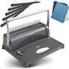 Genie CB 850 spiralbindeg Batterie (fino a 350 fogli, DIN A4, da 75 pezzi incluso Starter set) argento/nero