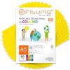 OFITURIA Fogli Colorati A5 80g, Confezione da 50 Fogli - Carta Colorata per Lavoretti, Stampante e Scrapbooking - Fogli A5 Colorati - Ideale Origami, Ufficio e Scuola (Giallo Intenso)